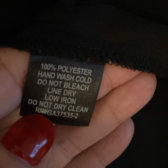 MONTEAU black sheer blouse patch pockets collarless M - Picture 3 of 5